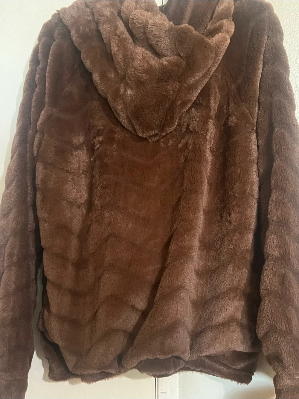 Plush Brown Hooded Teddy Jacket